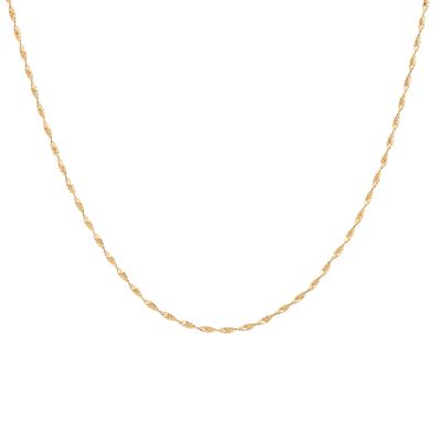 Diamond-Cut Twist Chain in 14K Yellow Gold, 1MM, 18”