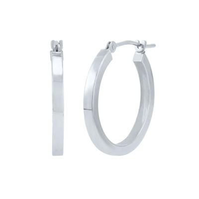 Polished Hoop Earrings in 14K White Gold, 20MM