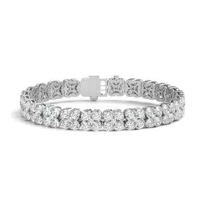 Four-Leaf Clover Lab Grown Diamond Bracelet in 14K White Gold, 7” (19 1/4 ct. tw.)