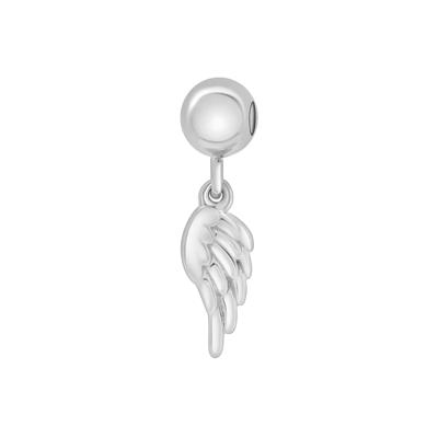 Angel Wing Bead Charm in Sterling Silver