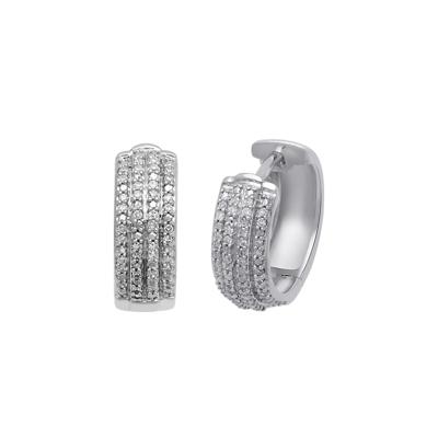 1/8 ct. tw. Diamond Hoop Earrings in Sterling Silver