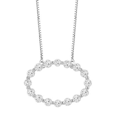 Lab Grown Diamond Oval Pendant in 14K White Gold (1/3 ct. tw.)