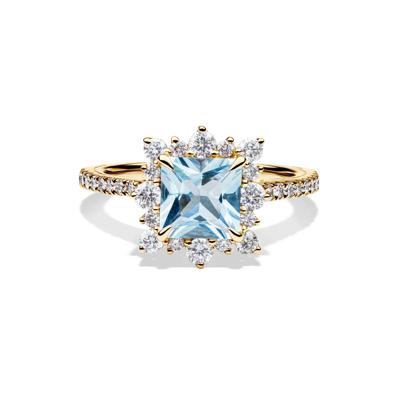 Kate Aquamarine & Diamond Engagement Ring in 14K Yellow Gold (3/4 ct. tw.)