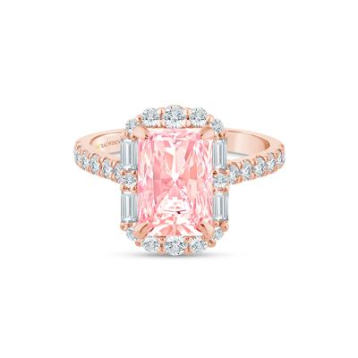 Lab Grown Pink and White Diamond Engagement Ring in 14K Rose and Yellow Gold (3 ct. tw.)