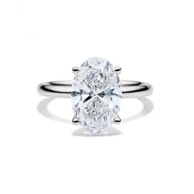 Lab Grown Diamond Oval Solitaire Engagement Ring in Platinum (4 ct.)