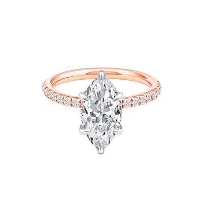 Palmer Lab Grown Diamond Marquise Engagement Ring in 14K Rose and White Gold (2 7/8 ct. tw.)
