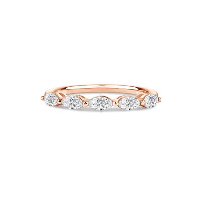 Lab Grown Diamond Marquise-Cut 5-Stone Anniversary Band in 14K Rose Gold