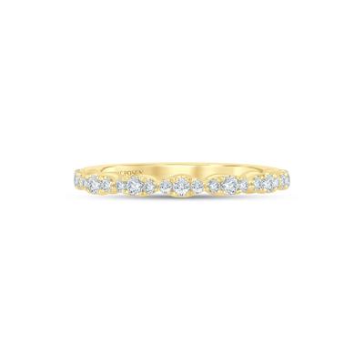 Lab Grown Diamond Scalloped Wedding Band in 14K Yellow Gold (1/3 ct. tw.)