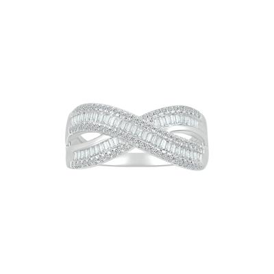 Crossover Ring with Baguette Diamonds in 10K White Gold (5/8 ct. tw.)