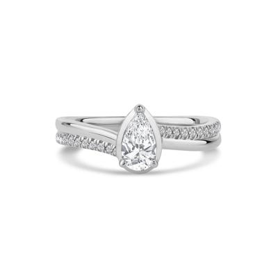 Pear-Shaped Diamond Engagement Ring in 14K White Gold (5/8 ct. tw.)