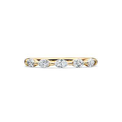 Lab Grown Diamond Marquise Anniversary Band in 14K Yellow Gold (1/2 ct. tw.)