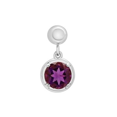 Amethyst Birthstone Bead Charm in Sterling Silver