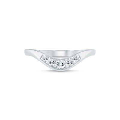 Lab Grown Diamond Contour Band in 14K White Gold (1/5 ct. tw.)