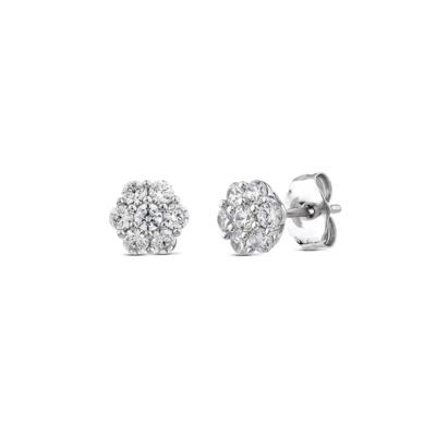 Lab Grown Diamond 7-Stone Earrings in 10K White Gold (1/2 ct. tw.)
