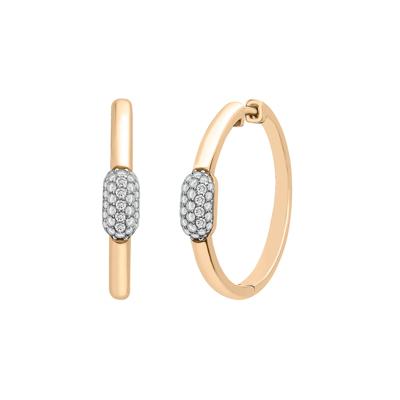 Diamond Oval Cluster Hoop Earrings in Vermeil (1/5 ct. tw.)