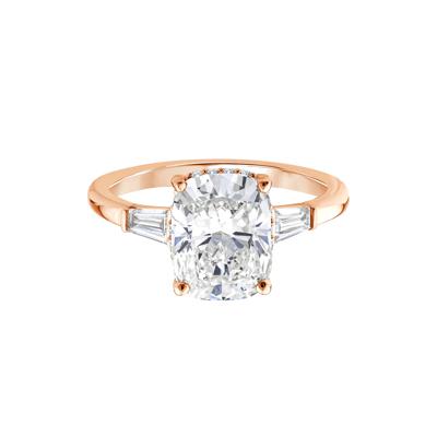 Lab Grown Cushion-Cut Diamond Engagement Ring in 14K Rose Gold (3 3/8 ct. tw.)