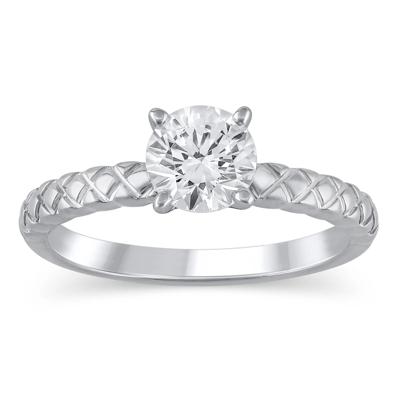 Quilted Semi-Mount Engagement Ring in 14K Gold (Setting Only)