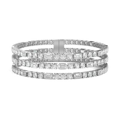 Diamond Cuff Bracelet in 18K White Gold, 7” (23 ct. tw.)
