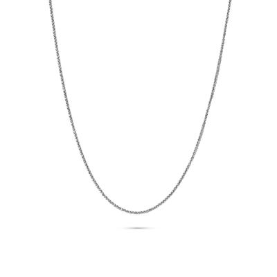 Square Wheat Chain in 14K White Gold, 18"