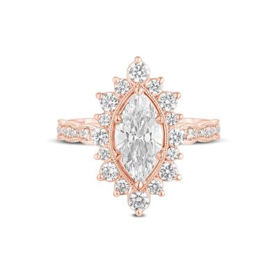 Lab Grown Diamond Marquise-Shaped Halo Engagement Ring in 14K Rose Gold (2 1/3 ct. tw.)