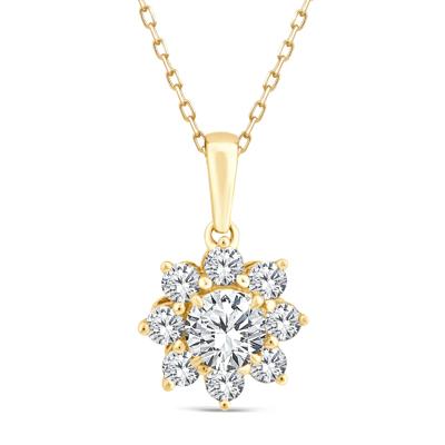 Lab Grown Diamond Starburst Pendant in 10K Yellow Gold (3/4 ct. tw.)
