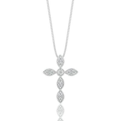Diamond Cross Pendant in Sterling Silver (1/10 ct. tw.)
