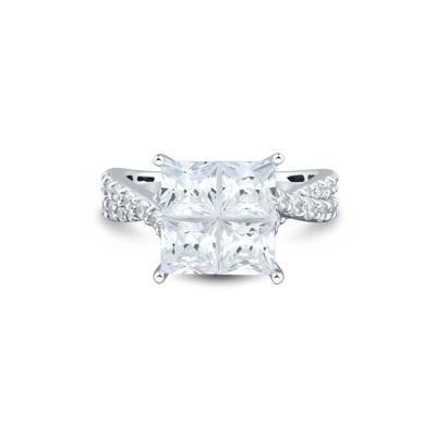Lab Grown Diamond Composite Engagement Ring in 10K White Gold (4 ct. tw.)