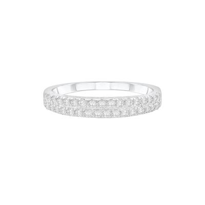 Double-Row Diamond Wedding Band in 10K White Gold (3/8 ct. tw.)