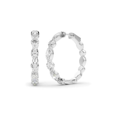 Lab Grown Diamond Hoop Earrings in 14K White Gold (5 ct. tw.)