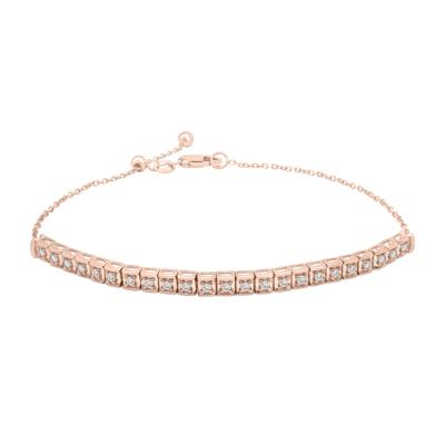 Diamond Adjustable Bracelet in 10K Rose Gold (1/4 ct. tw.)