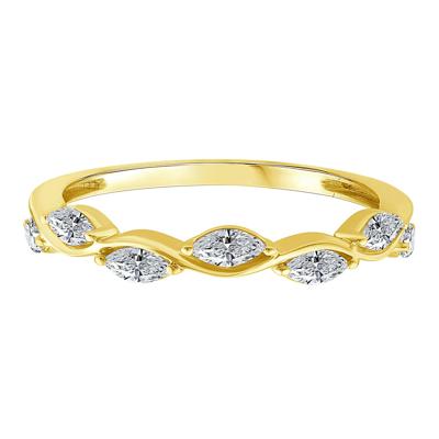 Lab Grown Diamond Marquise Stack Band in 10K Yellow Gold (1/2 ct. tw.)