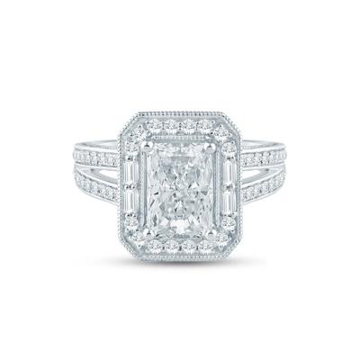 Kaya Radiant Cut Lab Grown Diamond Engagement Ring in 14K White Gold (3 ct. tw.)