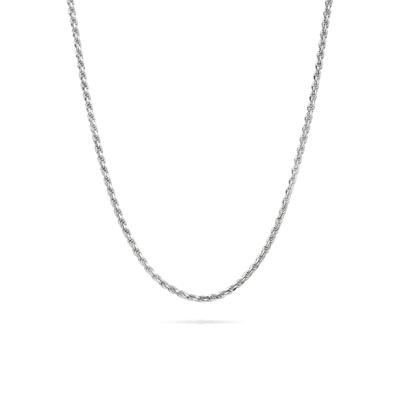 Diamond Cut Rope Chain in Sterling Silver, 20"