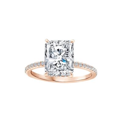 Lab Grown Diamond Radiant-Cut Engagement Ring in 14K Rose Gold (3 1/4 ct. tw.)