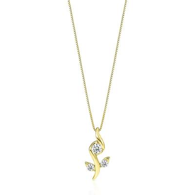 Diamond Rose Pendant in 10K Yellow Gold (1/8 ct. tw.)