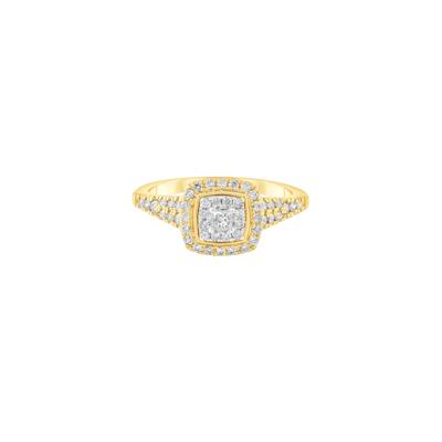 Princess-Cut Diamond Engagement Ring in 10K Yellow and White Gold (1/2 ct. tw.)
