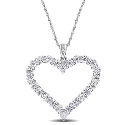 Moissanite Heart Pendant in Sterling Silver (2 2/5 ct. dew)