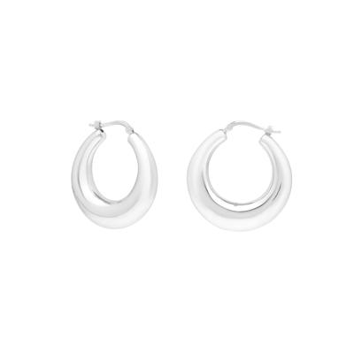 Graduated Hoop Earrings in Sterling Silver