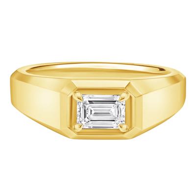 Men's Lab Grown Diamond Emerald-Cut Solitaire Band in 10K Yellow Gold (1 ctw.)