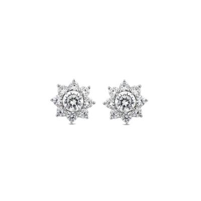 Lab Grown Diamond Starburst Cluster Earrings in 14K White Gold (1 1/2 ct. tw.)