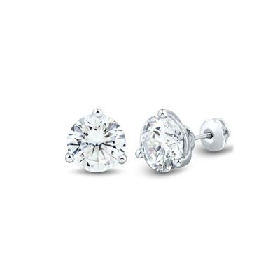 Lab Grown Diamond Round Martini Stud Earrings in 14K White Gold (6 ct. tw.)