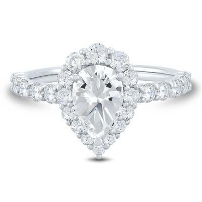 Pear-Shaped Lab Grown Diamond Engagement Ring in 14K White Gold (2 1/4 ct. tw.)