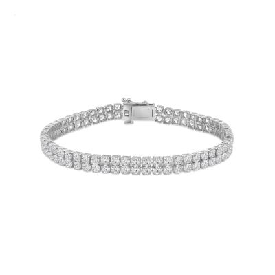 Lab Grown Diamond Double Row Tennis Bracelet in 14K White Gold (10 ct. tw.)