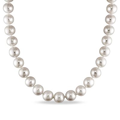 Freshwater Cultured Pearl and Diamond Accent Necklace with 14K White Gold