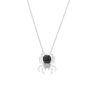 Black Diamond Spider Pendant in Sterling Silver (1/10 ct. tw.)