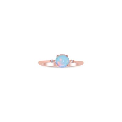 Opal and Diamond Accent Ring in 10K Rose Gold