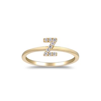 Diamond Accent "Z" Initial Ring in 10K Yellow Gold