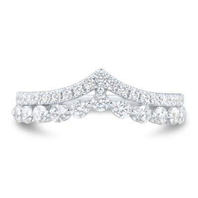 Lab Grown Diamond Chevron Band in 14K White Gold (3/4 ct. tw.)