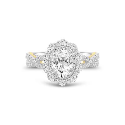 Lab Grown Diamond Double Halo Engagement Ring in 14K White Gold (1 3/4 ct. tw.)