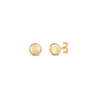 Polished Round Stud Earrings in 14K Yellow Gold